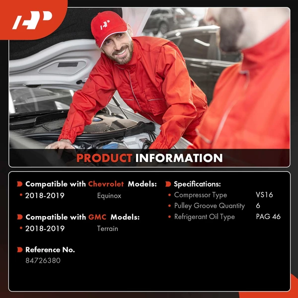 AC Compressor with Clutch with 6-Groove Pulley A-Premium APACC916