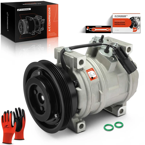 AC Compressor with Clutch with 4-Groove Pulley A-Premium APACC542