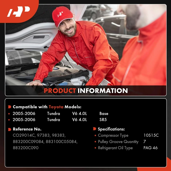 AC Compressor with Clutch with 7-Groove Pulley A-Premium APACC885