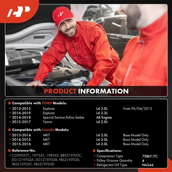 AC Compressor with Clutch with 4-Groove Pulley A-Premium APACC887