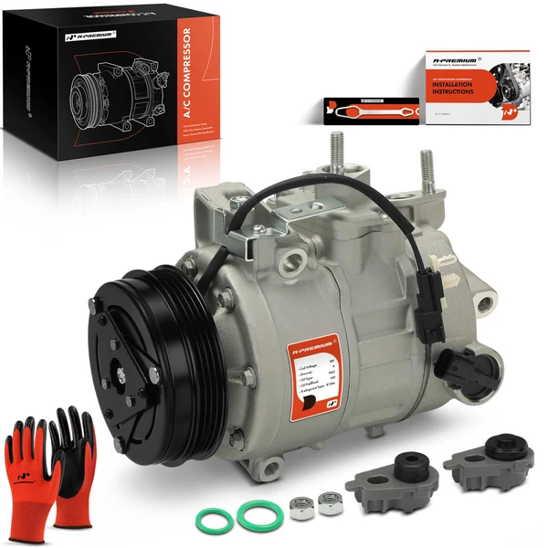 AC Compressor with Clutch with 4-Groove Pulley A-Premium APACC887