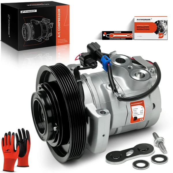 AC Compressor with Clutch with 6-Groove Pulley A-Premium APACC503