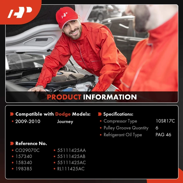 AC Compressor with Clutch with 6-Groove Pulley A-Premium APACC842