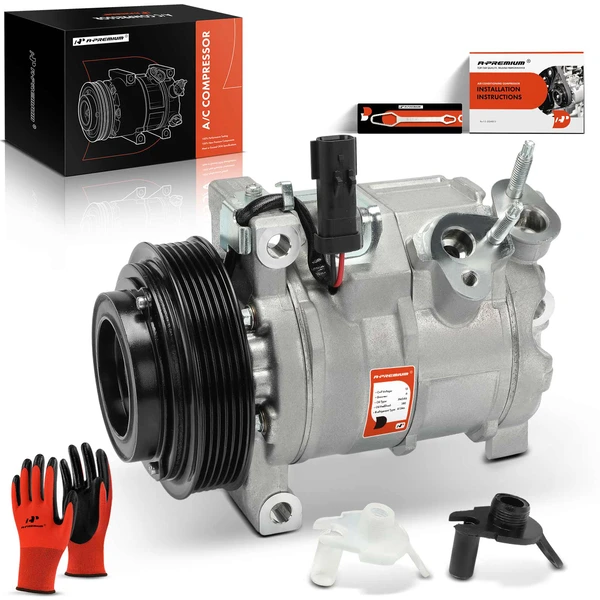 AC Compressor with Clutch with 6-Groove Pulley A-Premium APACC842