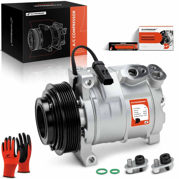 AC Compressor with Clutch with 6-Groove Pulley A-Premium APACC730