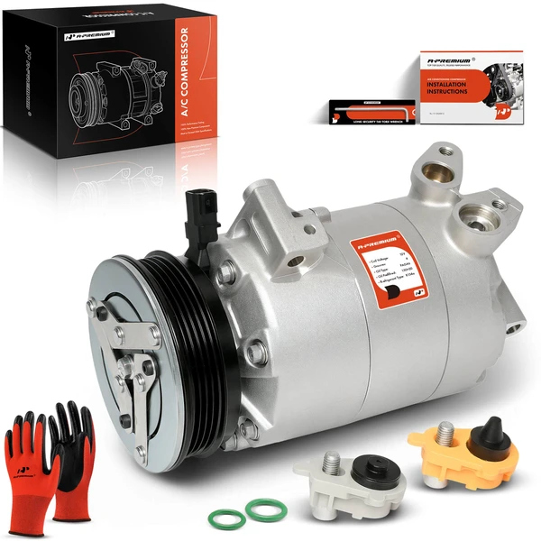 AC Compressor with Clutch with 4-Groove Pulley A-Premium APACC632