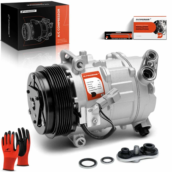 AC Compressor with Clutch with 6-Groove Pulley A-Premium APACC504
