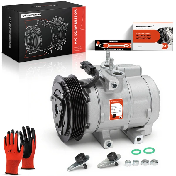 AC Compressor with Clutch with 6-Groove Pulley A-Premium APACC558