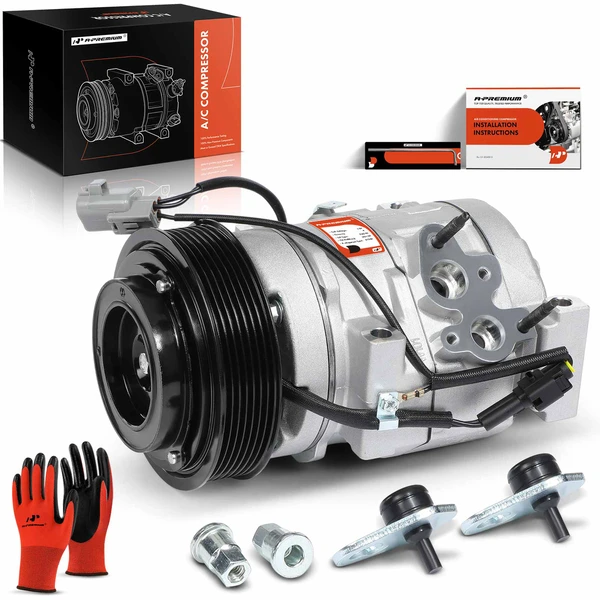 AC Compressor with Clutch with 7-Groove Pulley A-Premium APACC856