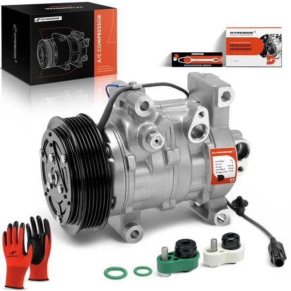 AC Compressor with Clutch with 6-Groove Pulley A-Premium APACC533