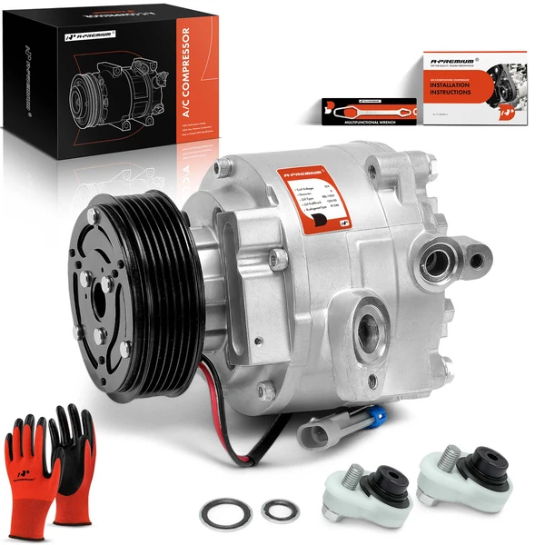 AC Compressor with Clutch with 6-Groove Pulley A-Premium APACC650