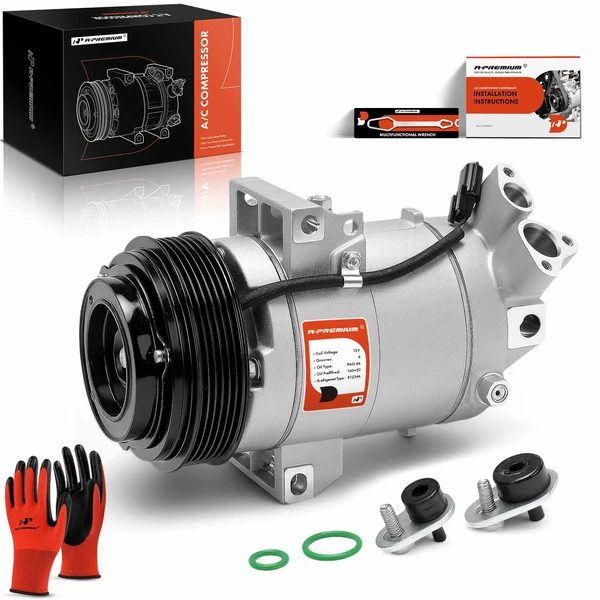 AC Compressor with Clutch with 6-Groove Pulley A-Premium APACC497