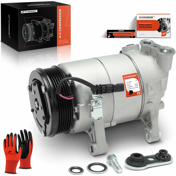 AC Compressor with Clutch with 6-Groove Pulley A-Premium APACC857