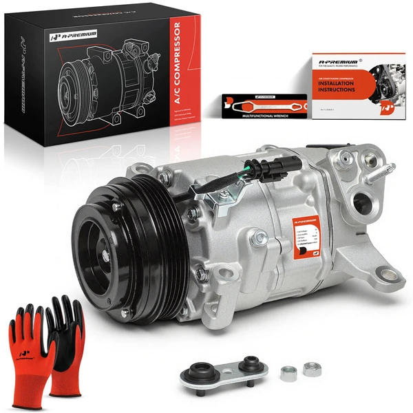 AC Compressor with Clutch with 4-Groove Pulley A-Premium APACC732