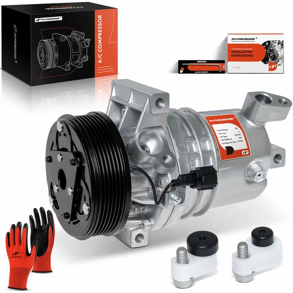 2009-2010 Nissan Cube AC Compressor with Clutch with 6-Groove Pulley A-Premium APACC843