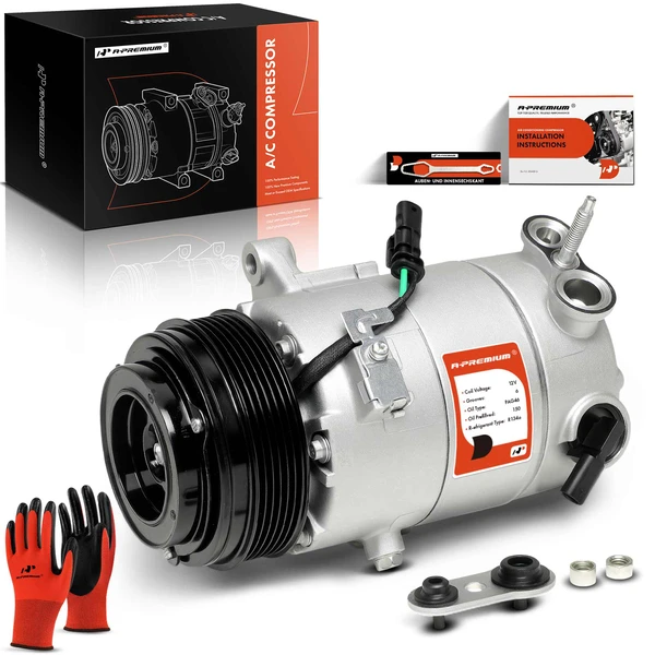 AC Compressor with Clutch with 6-Groove Pulley A-Premium APACC733