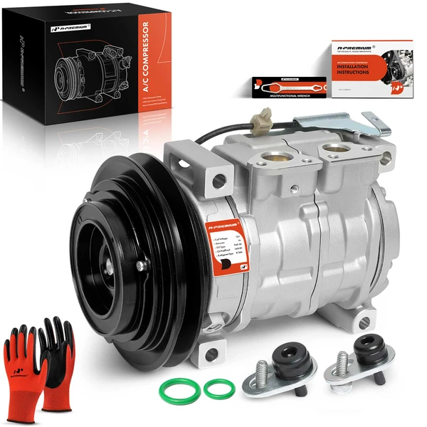 2005-2010 Hino 338 AC Compressor with Clutch with 1-Groove Pulley A-Premium APACC468