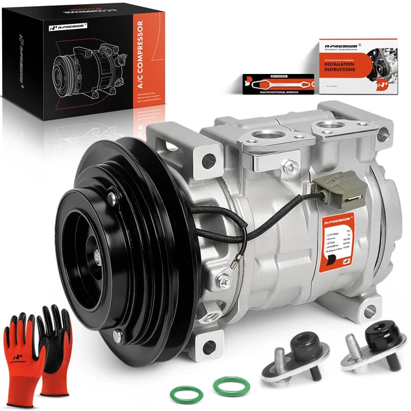 2008-2010 Hino 338CT AC Compressor with Clutch with 1-Groove Pulley A-Premium APACC518