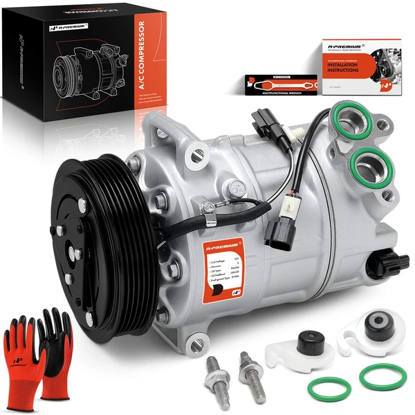 2015-2016 Volvo S80 AC Compressor with Clutch with 6-Groove Pulley A-Premium APACC469