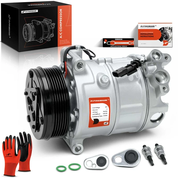 2014-2021 Jaguar F-Type AC Compressor with Clutch with 6-Groove Pulley A-Premium APACC474