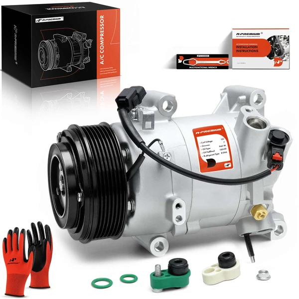 AC Compressor with Clutch with 7-Groove Pulley A-Premium APACC477