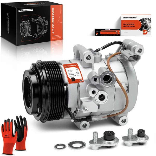 AC Compressor with Clutch with 7-Groove Pulley A-Premium APACC475
