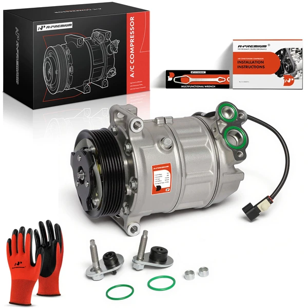 2010-2015 Jaguar XK AC Compressor with Clutch with 6-Groove Pulley A-Premium APACC614