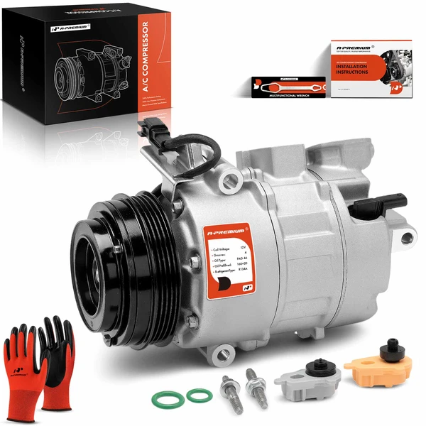 AC Compressor with Clutch with 4-Groove Pulley A-Premium APACC481
