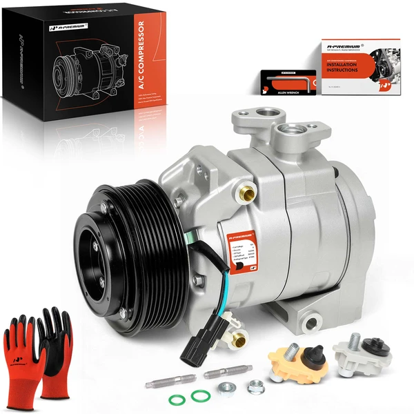 AC Compressor with Clutch with 8-Groove Pulley A-Premium APACC507