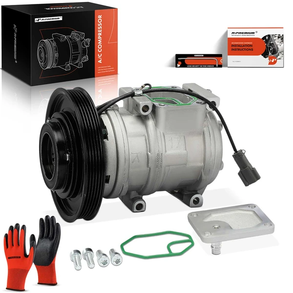 AC Compressor with Clutch with 5-Groove Pulley A-Premium APACC941