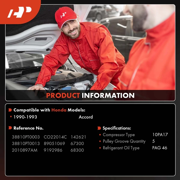 AC Compressor with Clutch with 5-Groove Pulley A-Premium APACC941