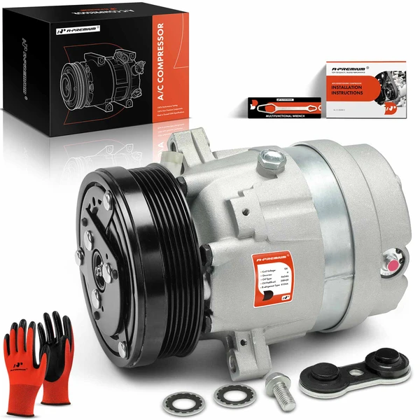AC Compressor with Clutch with 6-Groove Pulley A-Premium APACC436