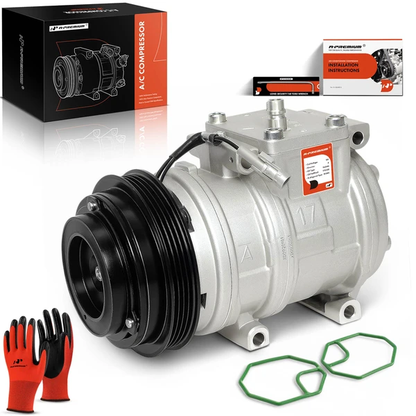 AC Compressor with Clutch with 4-Groove Pulley A-Premium APACC695