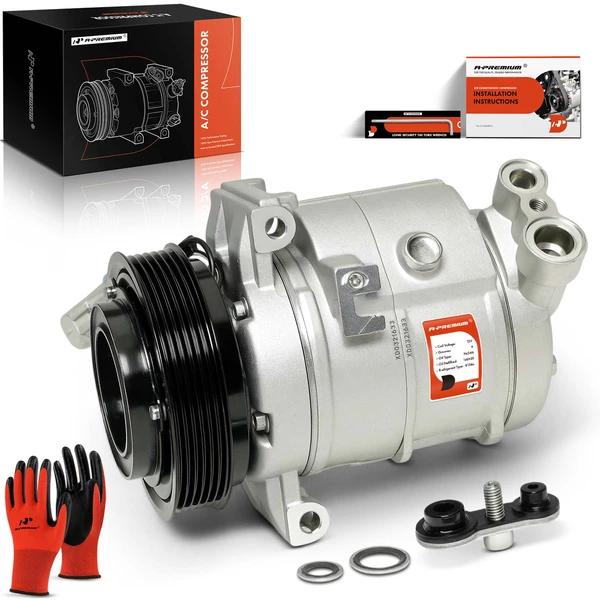 AC Compressor with Clutch with 6-Groove Pulley A-Premium APACC541