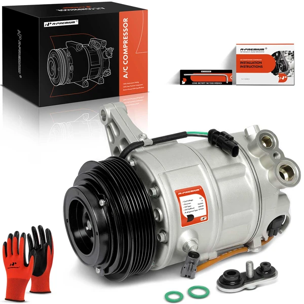 AC Compressor with Clutch with 6-Groove Pulley A-Premium APACC532