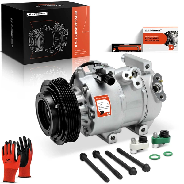 AC Compressor with Clutch with 6-Groove Pulley A-Premium APACC265