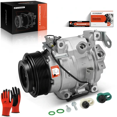 AC Compressor with 7-Groove Pulley & Clutch