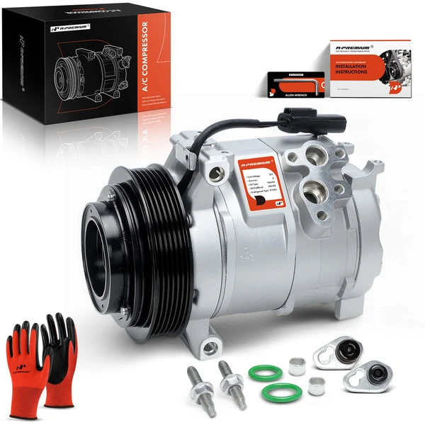 AC Compressor with Clutch with 6-Groove Pulley A-Premium APACC483