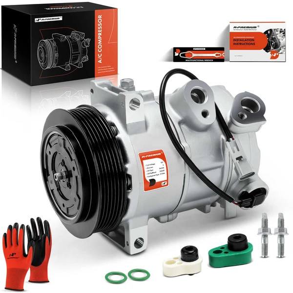 2009-2012 Dodge Caliber AC Compressor with Clutch with 6-Groove Pulley A-Premium APACC485