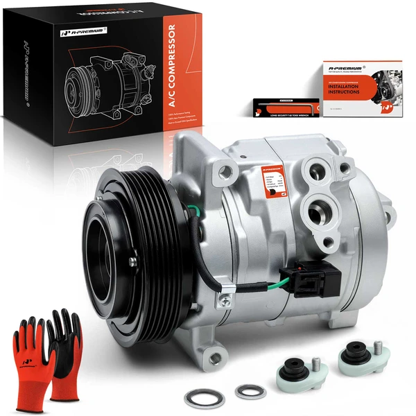 AC Compressor with Clutch with 6-Groove Pulley A-Premium APACC510