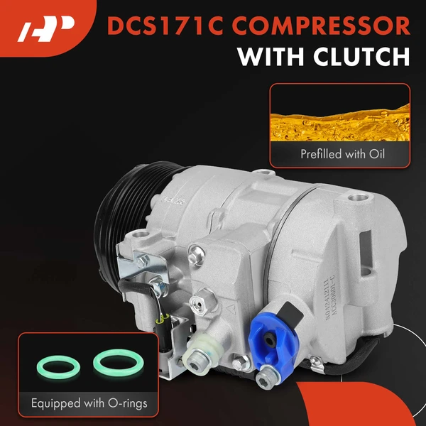 AC Compressor with Clutch with 7-Groove Pulley A-Premium APACC752