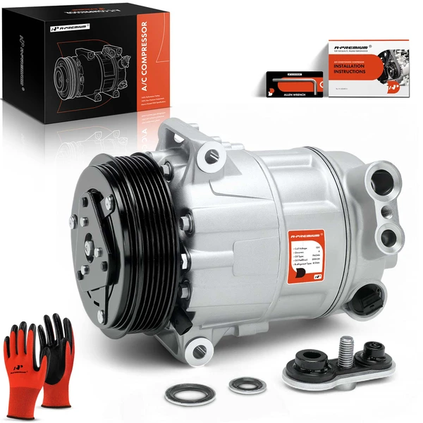 AC Compressor with Clutch with 6-Groove Pulley A-Premium APACC487