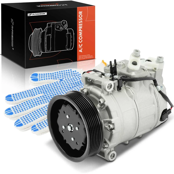 AC Compressor with Clutch with 7-Groove Pulley A-Premium APACC791