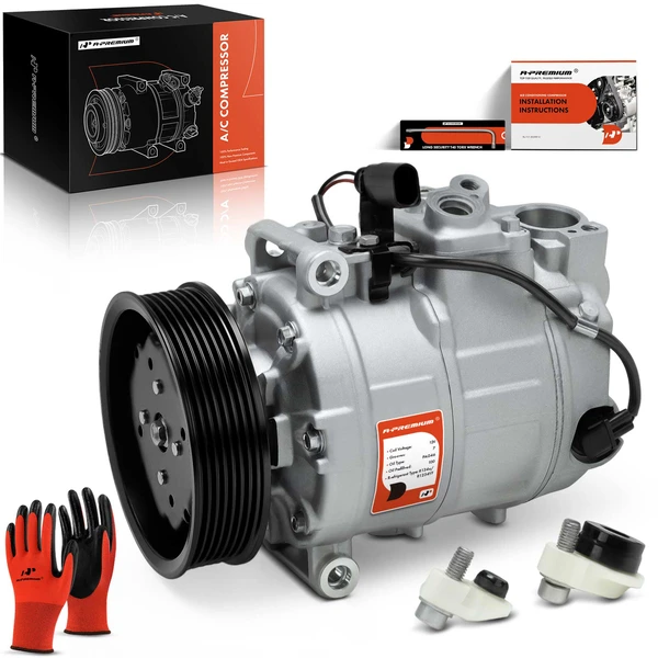 AC Compressor with Clutch with 7-Groove Pulley A-Premium APACC791