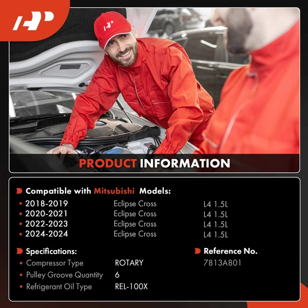 AC Compressor with Clutch with 6-Groove Pulley A-Premium APACC949