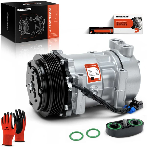 2003 Peterbilt 387 AC Compressor with Clutch with 6-Groove Pulley A-Premium APACC756