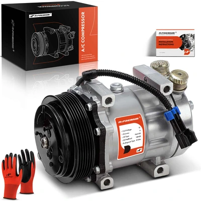 AC Compressor with 6-Groove Pulley & Clutch