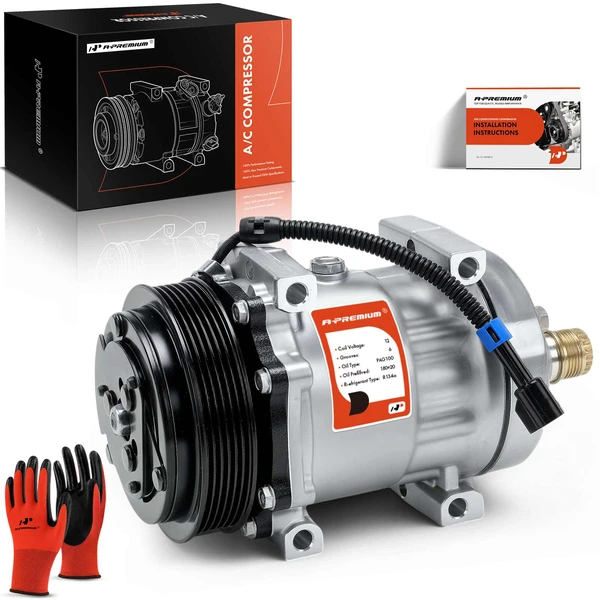 2003-2010 International Harvester 4400 AC Compressor with Clutch with 6-Groove Pulley A-Premium APACC512