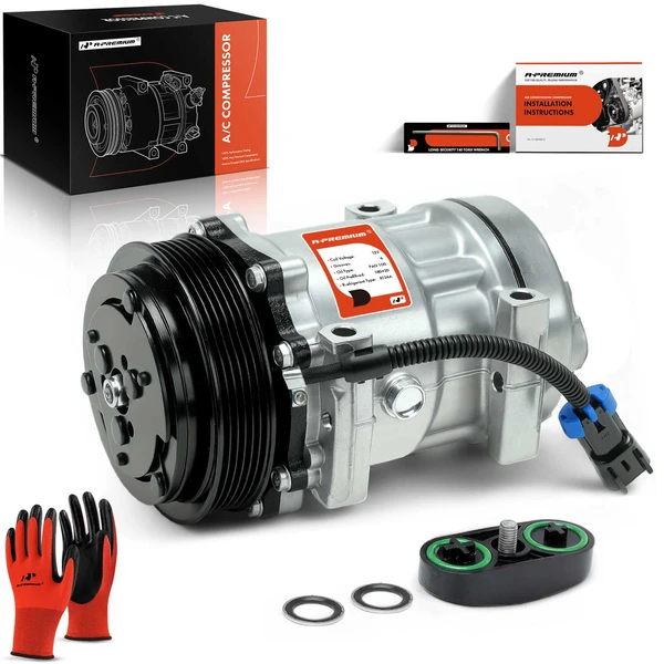 2002-2007 Freightliner Century Class AC Compressor with Clutch with 6-Groove Pulley A-Premium APACC699