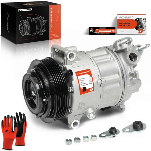AC Compressor with Clutch with 6-Groove Pulley A-Premium APACC735